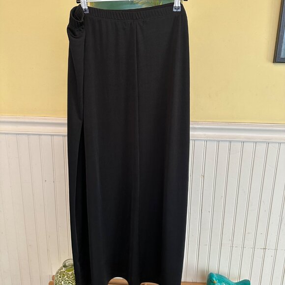 Lord & Taylor Vintage Black Maxi Skirt stretch waist pull on soft 2X - Picture 3 of 8